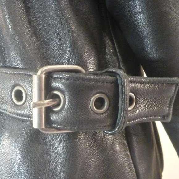 $$$ SOLD $$$ Tibor Men M Jacket OverCoat Zip Black Soft Leather Thermolite - Picture 6 of 16